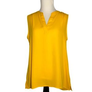 Chaus Gold V-Neck Sleeveless Top, Size S, NWT